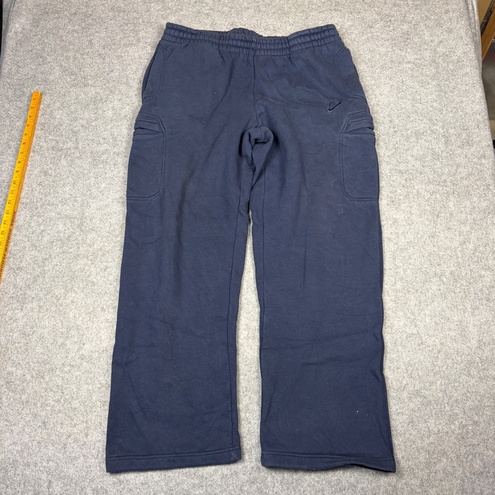 Nike Sportswear Mens XL Navy Blue Cargo Sweatpants Fleece Straight Leg Joggers